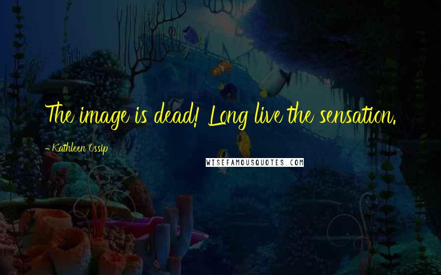 Kathleen Ossip Quotes: The image is dead! Long live the sensation.
