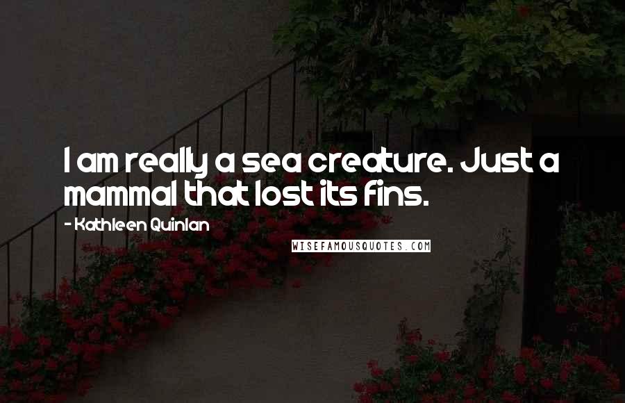 Kathleen Quinlan Quotes: I am really a sea creature. Just a mammal that lost its fins.