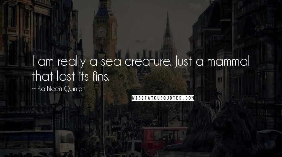 Kathleen Quinlan Quotes: I am really a sea creature. Just a mammal that lost its fins.