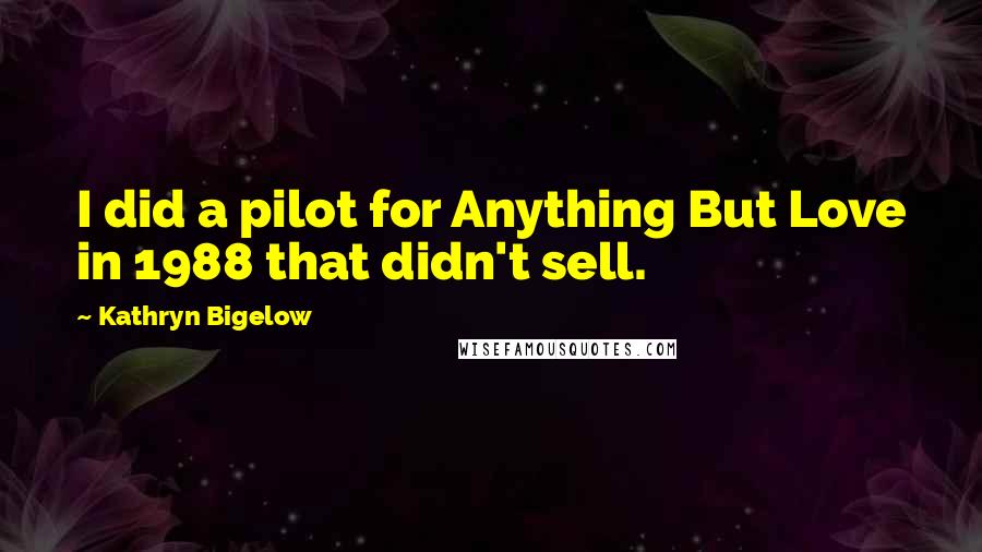 Kathryn Bigelow Quotes: I did a pilot for Anything But Love in 1988 that didn't sell.