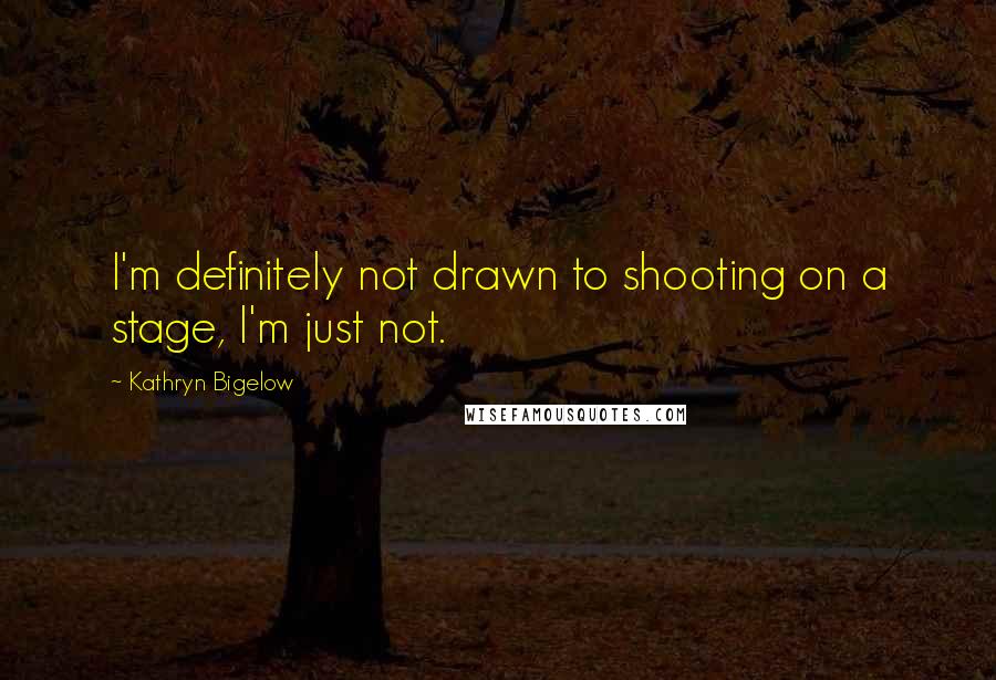 Kathryn Bigelow Quotes: I'm definitely not drawn to shooting on a stage, I'm just not.