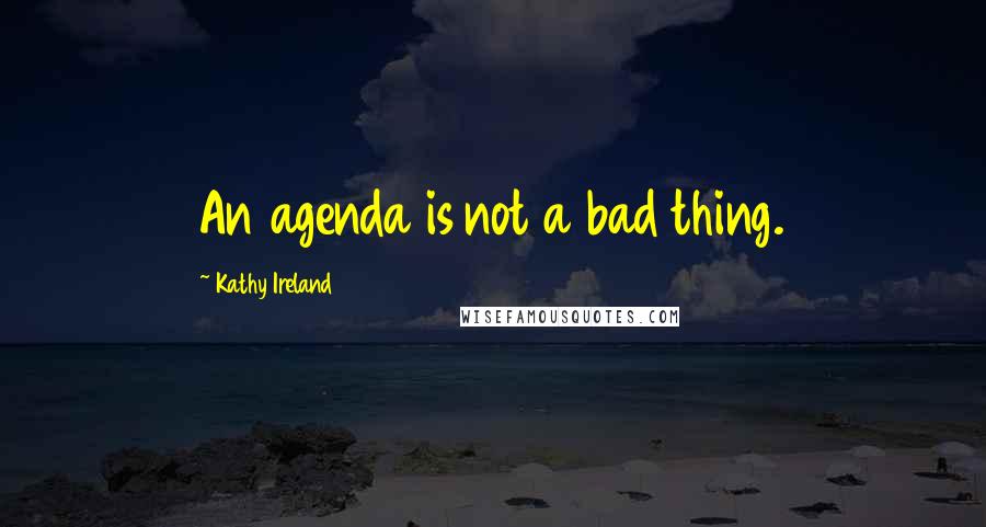 Kathy Ireland Quotes: An agenda is not a bad thing.