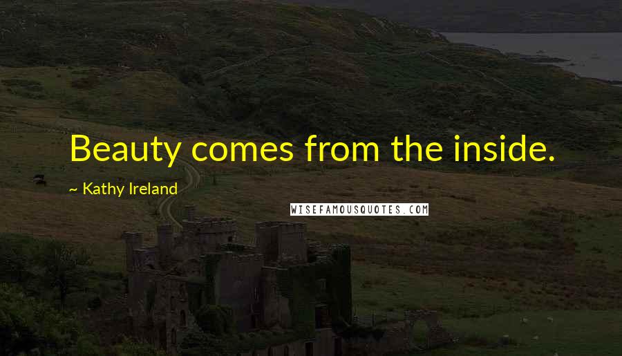 Kathy Ireland Quotes: Beauty comes from the inside.