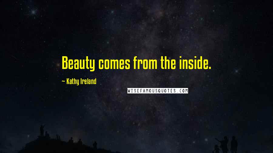 Kathy Ireland Quotes: Beauty comes from the inside.