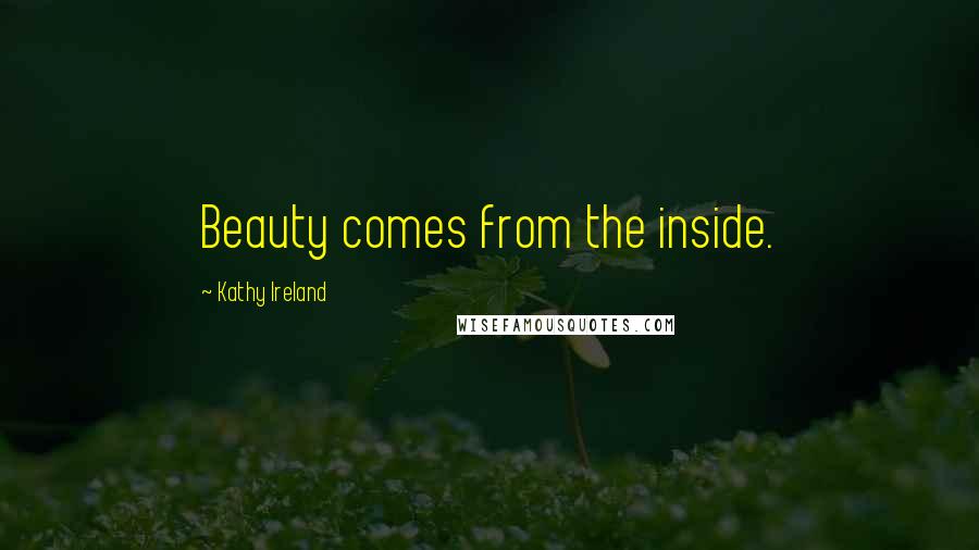 Kathy Ireland Quotes: Beauty comes from the inside.