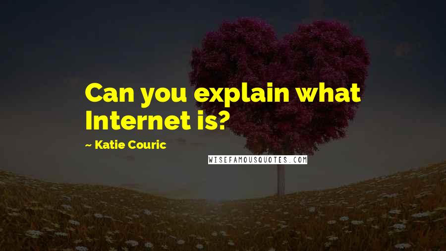 Katie Couric Quotes: Can you explain what Internet is?