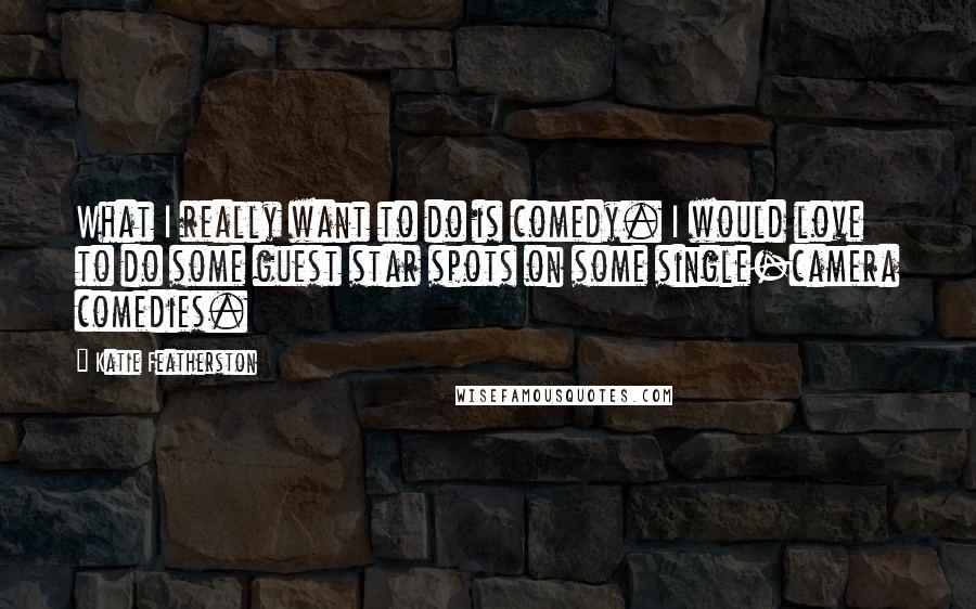 Katie Featherston Quotes: What I really want to do is comedy. I would love to do some guest star spots on some single-camera comedies.