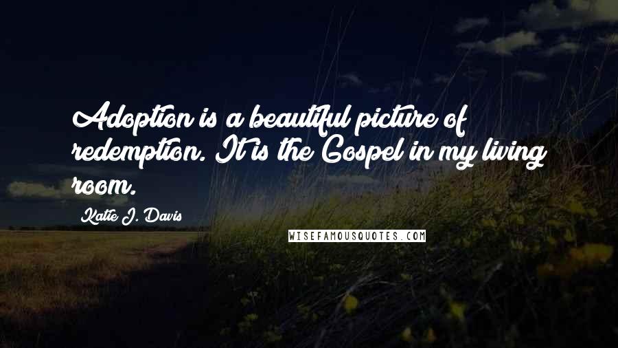 Katie J. Davis Quotes: Adoption is a beautiful picture of redemption. It is the Gospel in my living room.