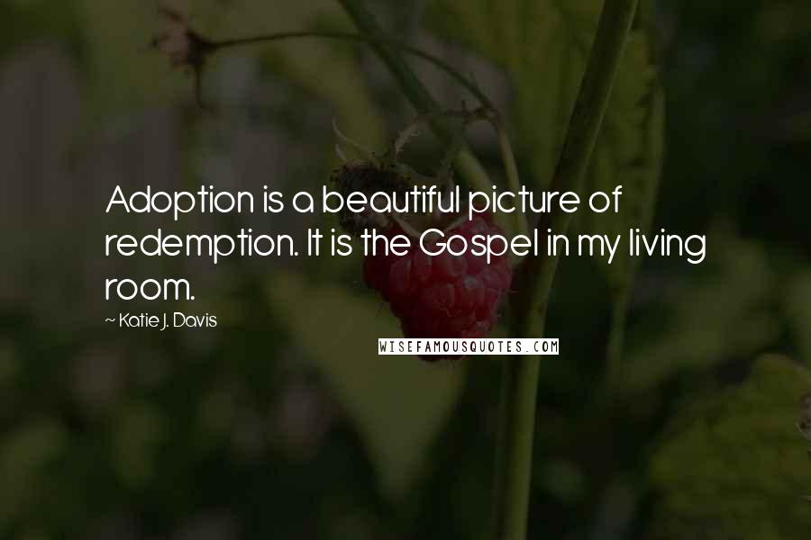 Katie J. Davis Quotes: Adoption is a beautiful picture of redemption. It is the Gospel in my living room.