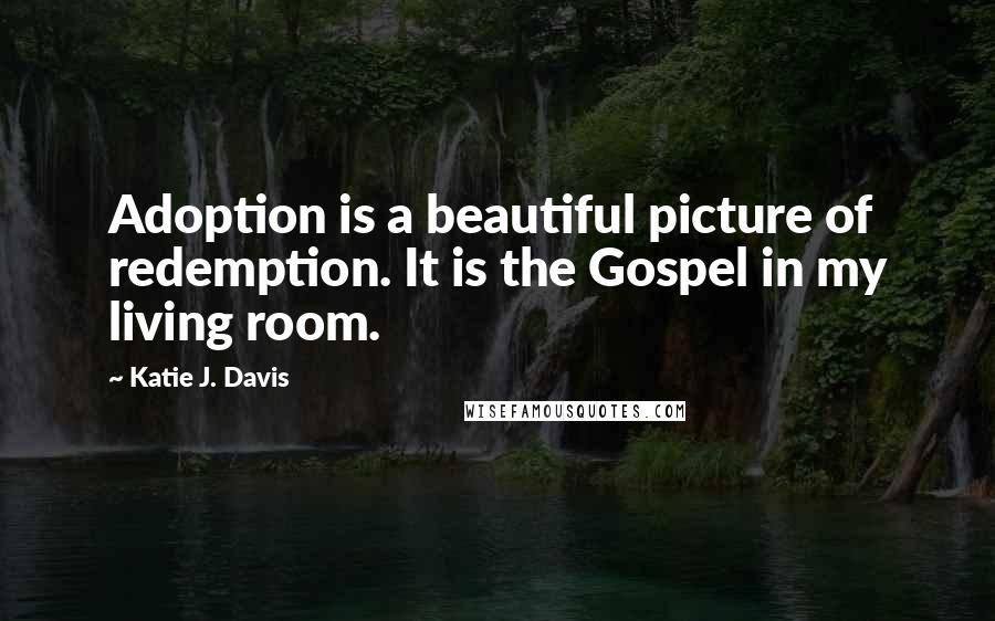 Katie J. Davis Quotes: Adoption is a beautiful picture of redemption. It is the Gospel in my living room.