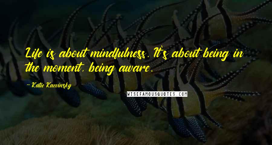 Katie Kacvinsky Quotes: Life is about mindfulness. It's about being in the moment, being aware.