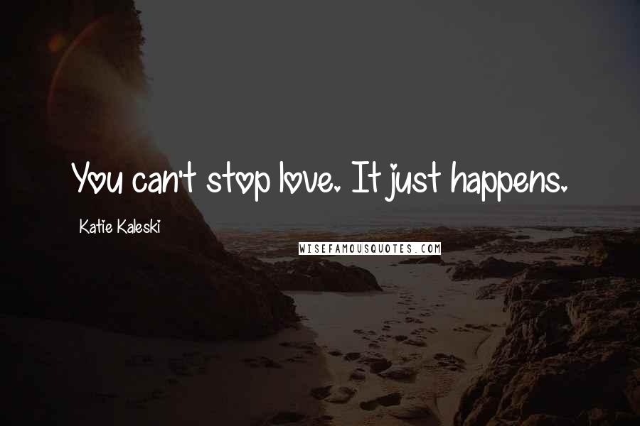 Katie Kaleski Quotes: You can't stop love. It just happens.