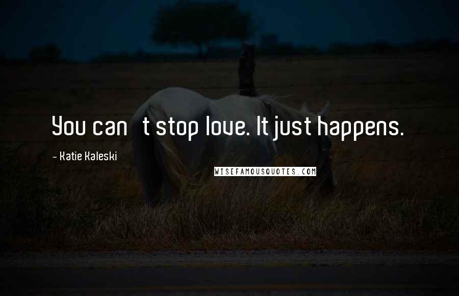 Katie Kaleski Quotes: You can't stop love. It just happens.