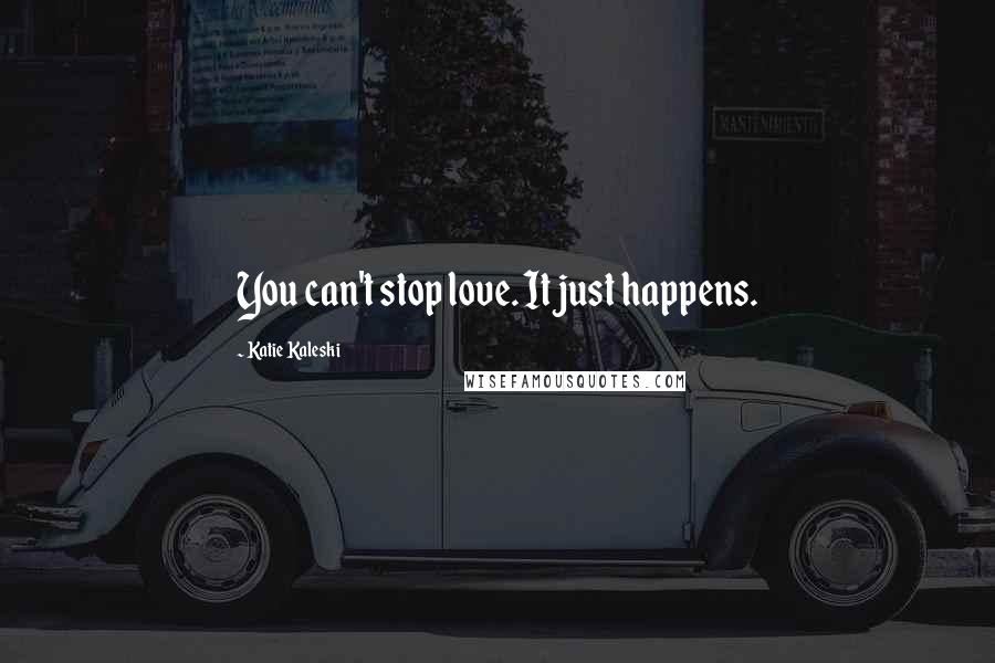 Katie Kaleski Quotes: You can't stop love. It just happens.
