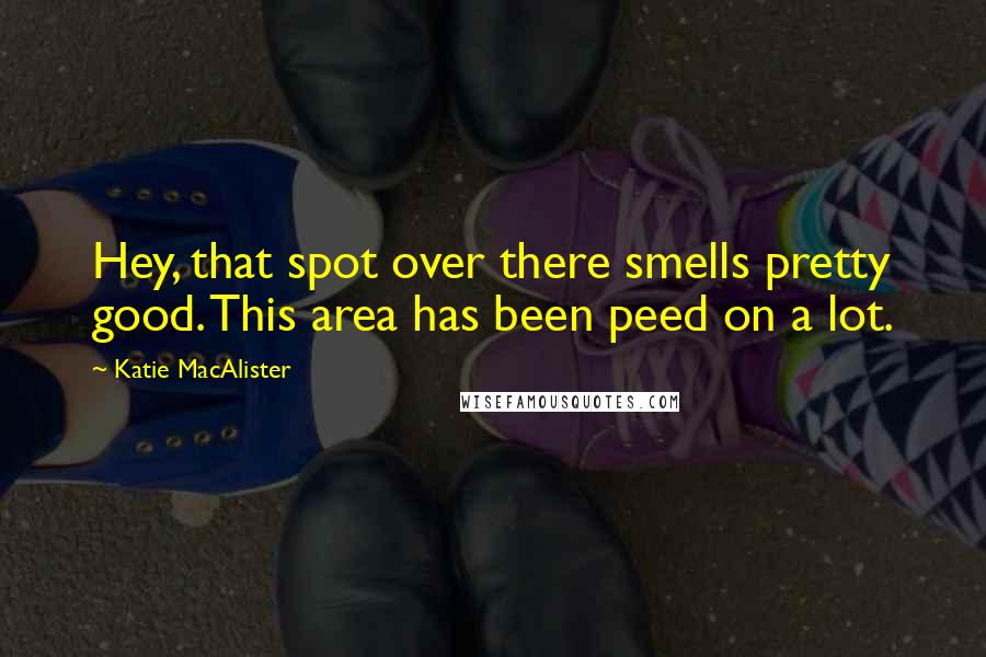 Katie MacAlister Quotes: Hey, that spot over there smells pretty good. This area has been peed on a lot.