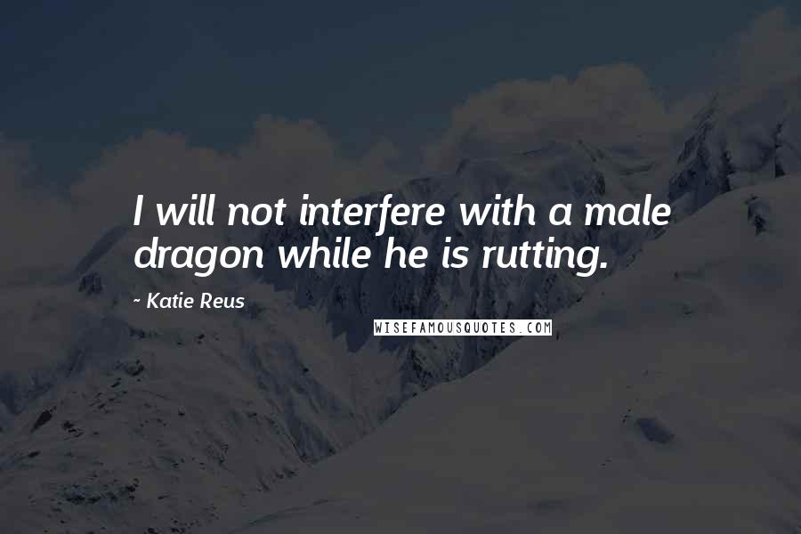 Katie Reus Quotes: I will not interfere with a male dragon while he is rutting.