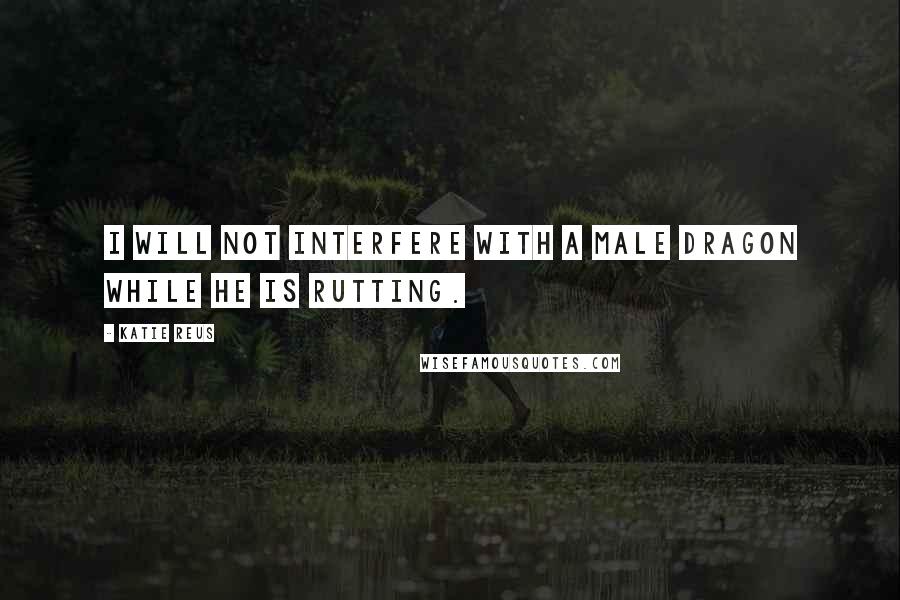 Katie Reus Quotes: I will not interfere with a male dragon while he is rutting.