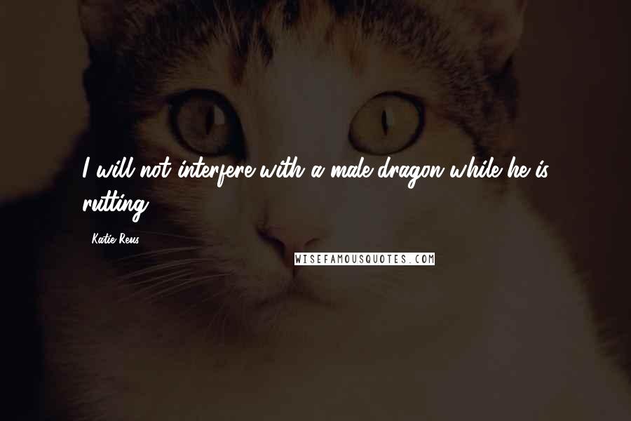Katie Reus Quotes: I will not interfere with a male dragon while he is rutting.
