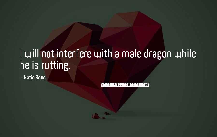 Katie Reus Quotes: I will not interfere with a male dragon while he is rutting.