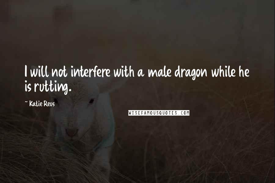 Katie Reus Quotes: I will not interfere with a male dragon while he is rutting.