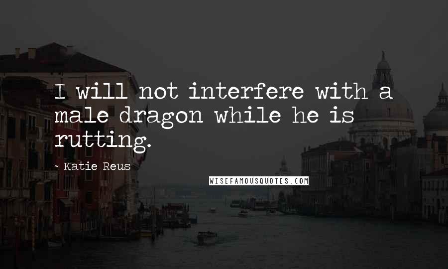 Katie Reus Quotes: I will not interfere with a male dragon while he is rutting.