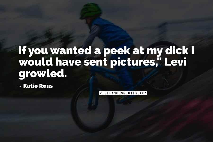 Katie Reus Quotes: If you wanted a peek at my dick I would have sent pictures," Levi growled.