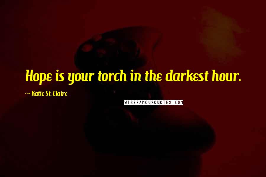 Katie St. Claire Quotes: Hope is your torch in the darkest hour.