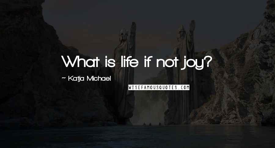 Katja Michael Quotes: What is life if not joy?