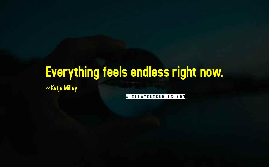 Katja Millay Quotes: Everything feels endless right now.