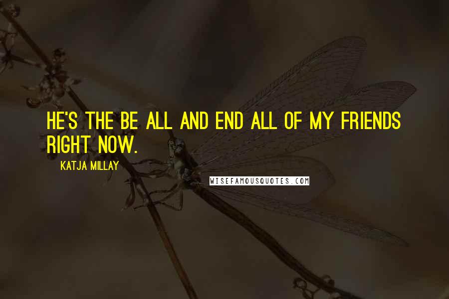 Katja Millay Quotes: He's the be all and end all of my friends right now.