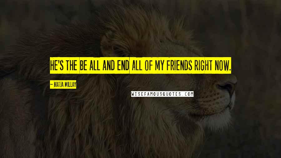 Katja Millay Quotes: He's the be all and end all of my friends right now.