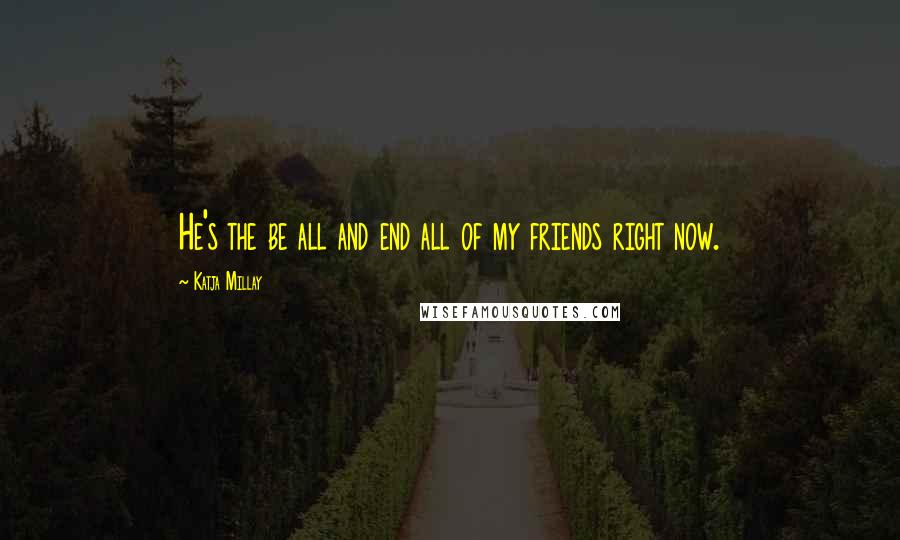 Katja Millay Quotes: He's the be all and end all of my friends right now.