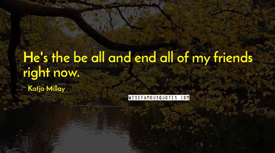 Katja Millay Quotes: He's the be all and end all of my friends right now.
