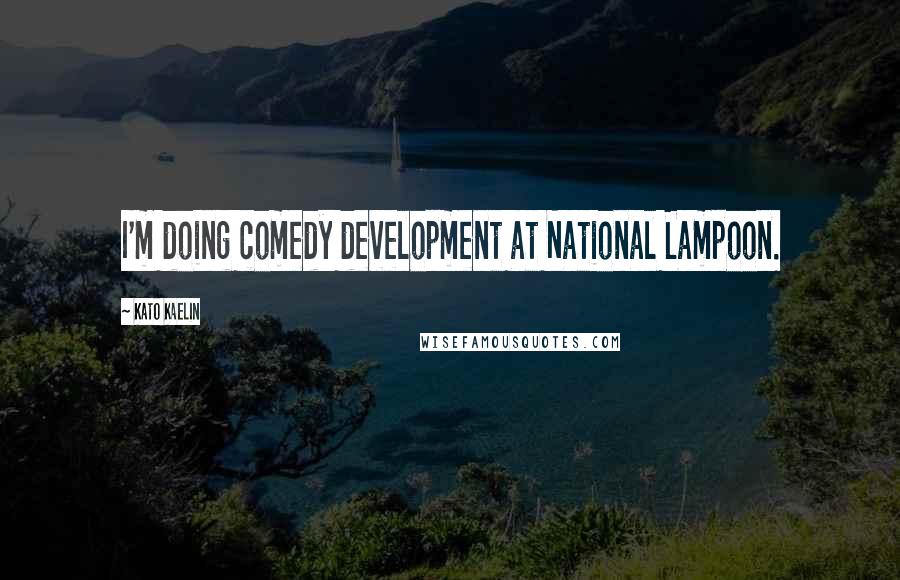 Kato Kaelin Quotes: I'm doing comedy development at National Lampoon.