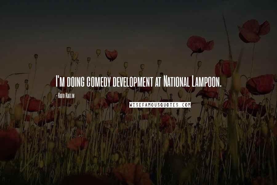 Kato Kaelin Quotes: I'm doing comedy development at National Lampoon.