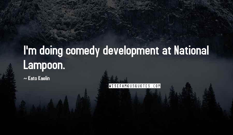 Kato Kaelin Quotes: I'm doing comedy development at National Lampoon.