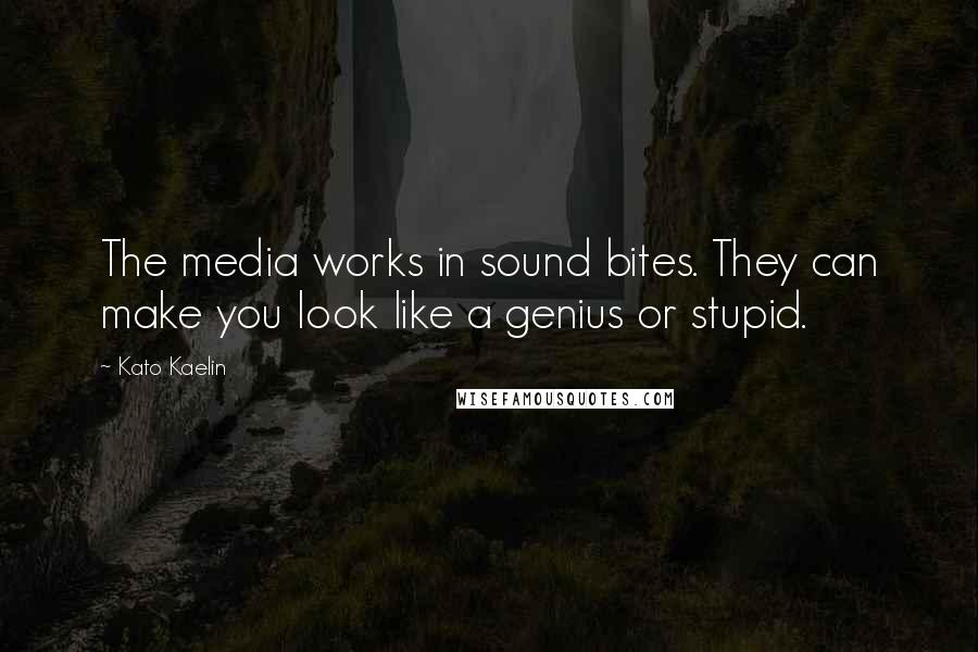 Kato Kaelin Quotes: The media works in sound bites. They can make you look like a genius or stupid.