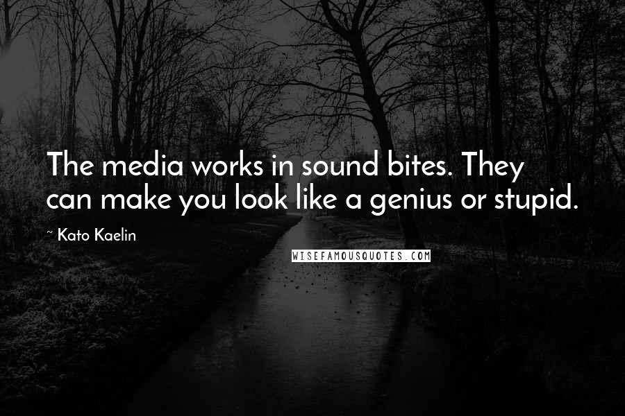 Kato Kaelin Quotes: The media works in sound bites. They can make you look like a genius or stupid.