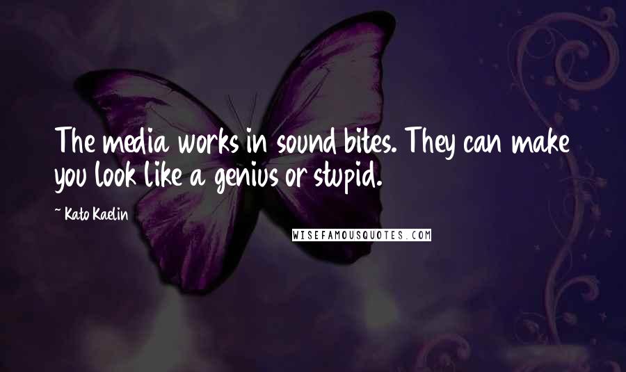 Kato Kaelin Quotes: The media works in sound bites. They can make you look like a genius or stupid.