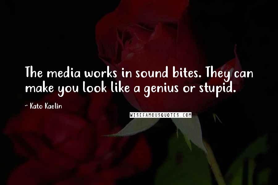 Kato Kaelin Quotes: The media works in sound bites. They can make you look like a genius or stupid.