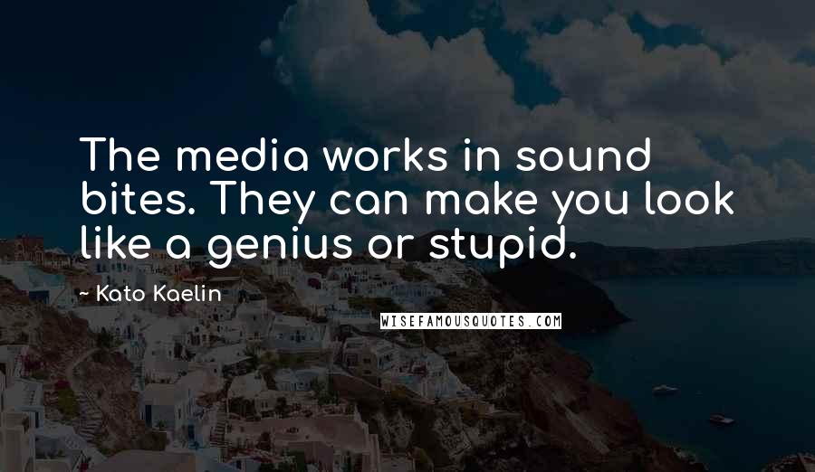 Kato Kaelin Quotes: The media works in sound bites. They can make you look like a genius or stupid.