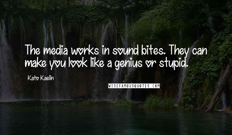 Kato Kaelin Quotes: The media works in sound bites. They can make you look like a genius or stupid.