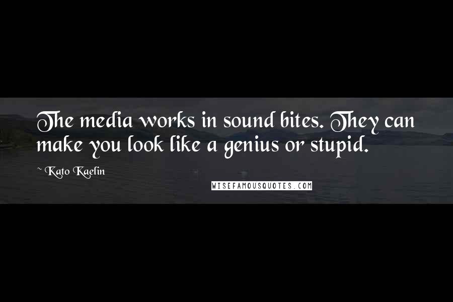 Kato Kaelin Quotes: The media works in sound bites. They can make you look like a genius or stupid.