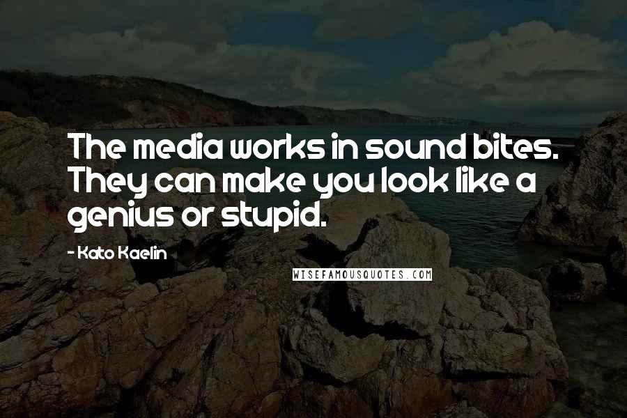 Kato Kaelin Quotes: The media works in sound bites. They can make you look like a genius or stupid.