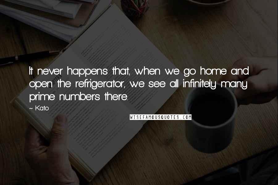 Kato Quotes: It never happens that, when we go home and open the refrigerator, we see all infinitely many prime numbers there.