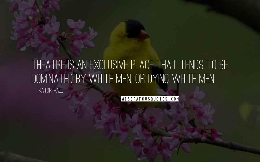Katori Hall Quotes: Theatre is an exclusive place that tends to be dominated by white men, or dying white men.