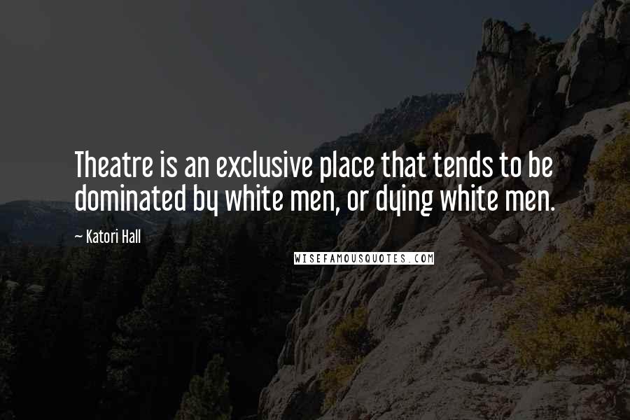 Katori Hall Quotes: Theatre is an exclusive place that tends to be dominated by white men, or dying white men.