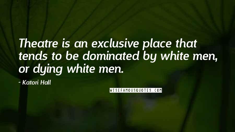 Katori Hall Quotes: Theatre is an exclusive place that tends to be dominated by white men, or dying white men.