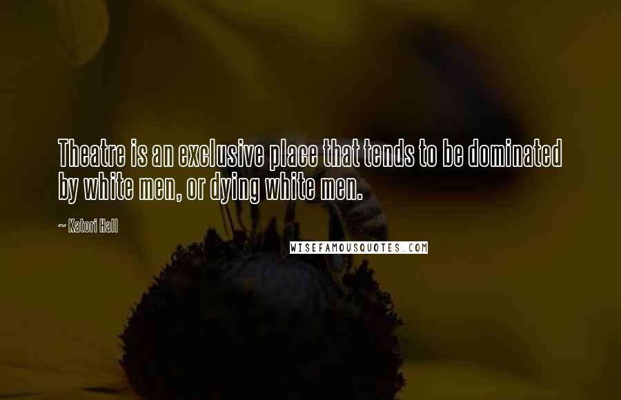 Katori Hall Quotes: Theatre is an exclusive place that tends to be dominated by white men, or dying white men.