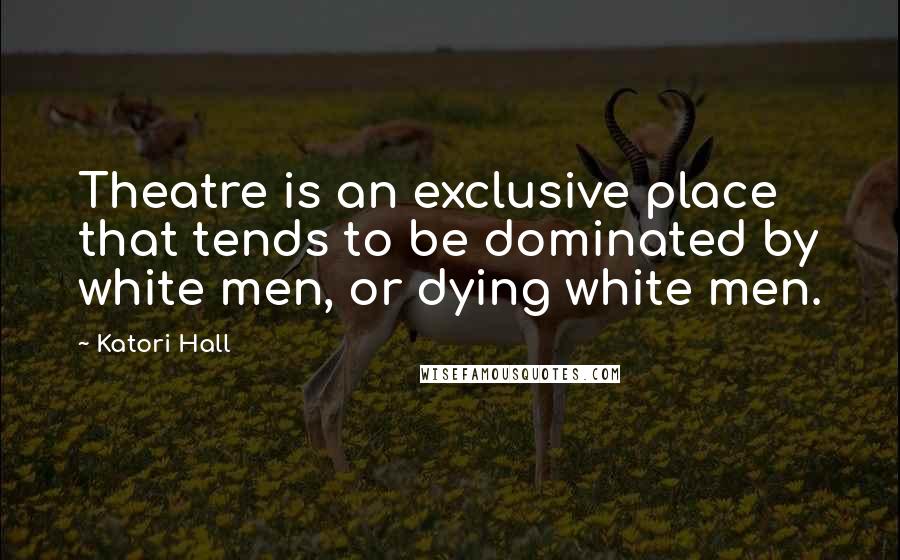 Katori Hall Quotes: Theatre is an exclusive place that tends to be dominated by white men, or dying white men.